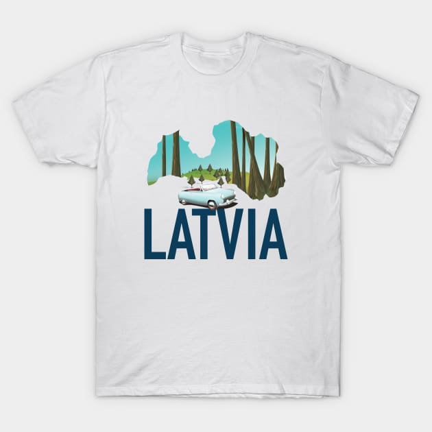 Latvia map T-Shirt by nickemporium1